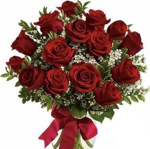 15 red roses with greenery | Flower Delivery Makhachkala